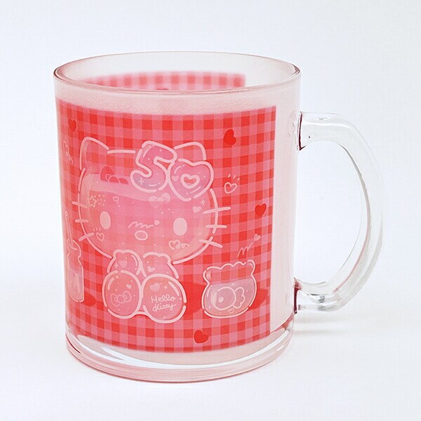 サンリオ ハローキティ 50th ガラスマグカップ コップ 日本製 Sanrio