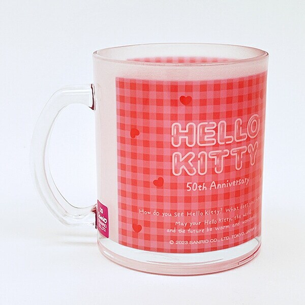 サンリオ ハローキティ 50th ガラスマグカップ コップ 日本製 Sanrio