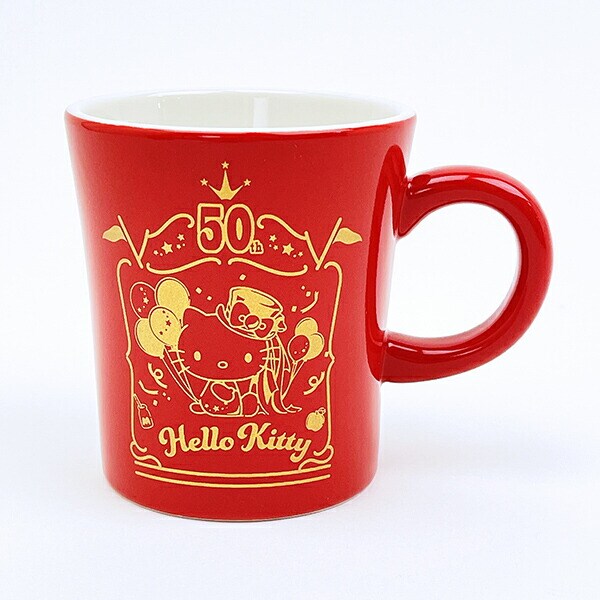 サンリオ ハローキティ 50th マグカップ(レッド) コップ 日本製 Sanrio