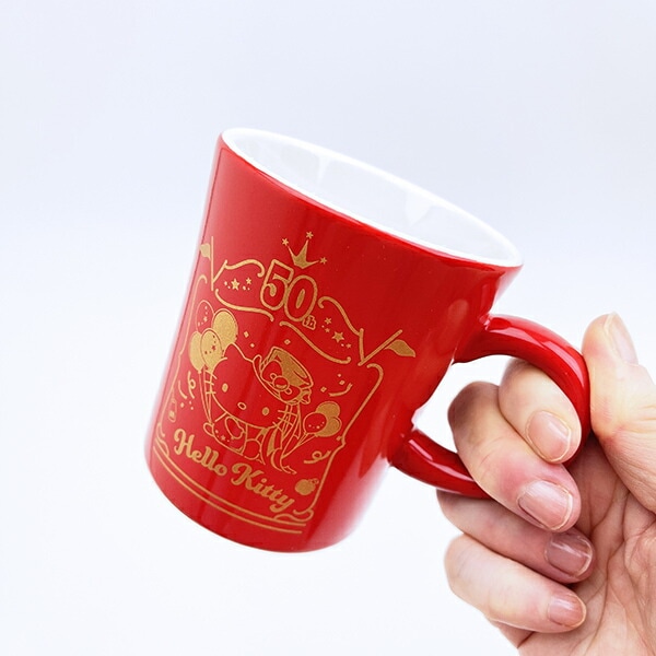 サンリオ ハローキティ 50th マグカップ(レッド) コップ 日本製 Sanrio