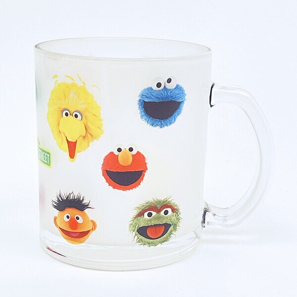セサミストリート フェイス ガラスマグカップ コップ 日本製