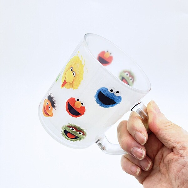 セサミストリート フェイス ガラスマグカップ コップ 日本製
