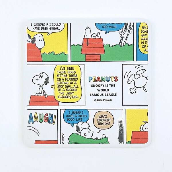 スヌーピー コミックス 角型陶製吸水コースター (レトロカラー) キッチン SNOOPY