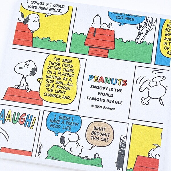 スヌーピー コミックス 角型陶製吸水コースター (レトロカラー) キッチン SNOOPY
