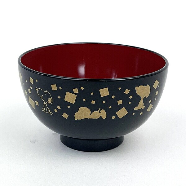 スヌーピー 塗汁椀（金風)  日本製
