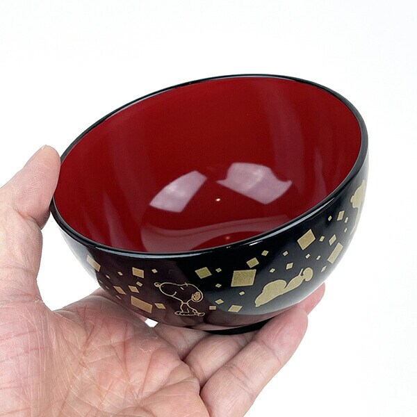スヌーピー 塗汁椀（金風)  日本製