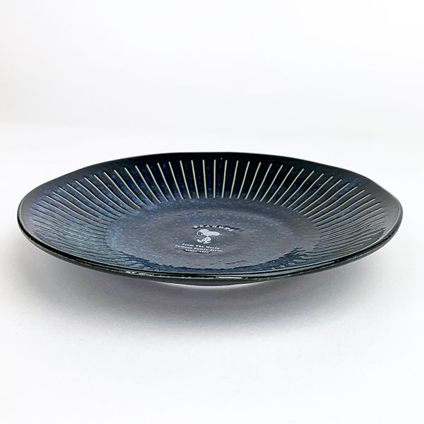 peanuts スヌーピー インディゴラウンドプレート 中皿 丸皿 プレート キッチン用品 グッズ 日本製