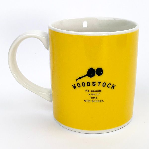 スヌーピー ウッドストック フェイスアップ マグ 黄色 マグカップ ランチ ティータイム