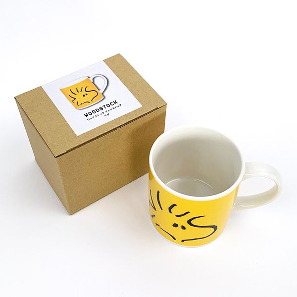 スヌーピー ウッドストック フェイスアップ マグ 黄色 マグカップ ランチ ティータイム