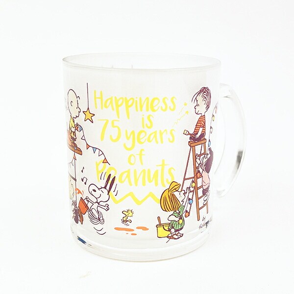 スヌーピー セレブレーション ガラスマグカップ コップ PEANUTS 75th SNOOPY
