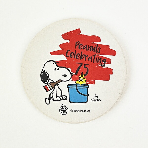 スヌーピー ペイント 陶製吸水コースター PEANUTS 75th SNOOPY