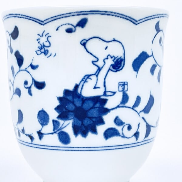 スヌーピー 藍唐草 湯呑 コップ 日本製 SNOOPY