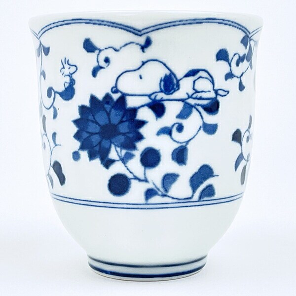 スヌーピー 藍唐草 湯呑 コップ 日本製 SNOOPY