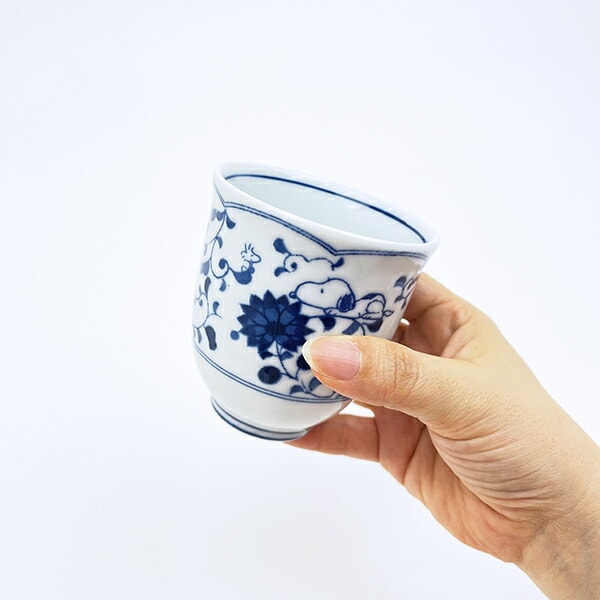 スヌーピー 藍唐草 湯呑 コップ 日本製 SNOOPY