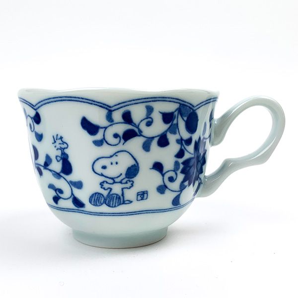 スヌーピー カップ＆ソーサー/藍唐草 【唐草 】 ティーカップ お皿 食器 日本製 ブルー