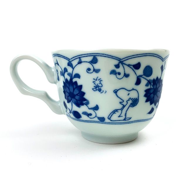 スヌーピー カップ＆ソーサー/藍唐草 【唐草 】 ティーカップ お皿 食器 日本製 ブルー