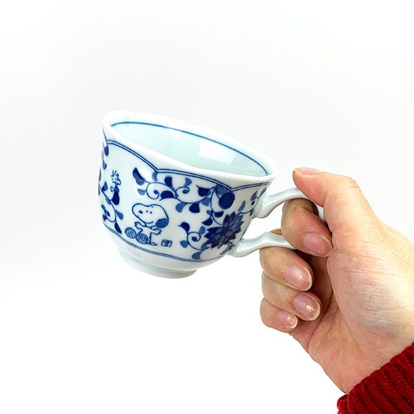 スヌーピー カップ＆ソーサー/藍唐草 【唐草 】 ティーカップ お皿 食器 日本製 ブルー