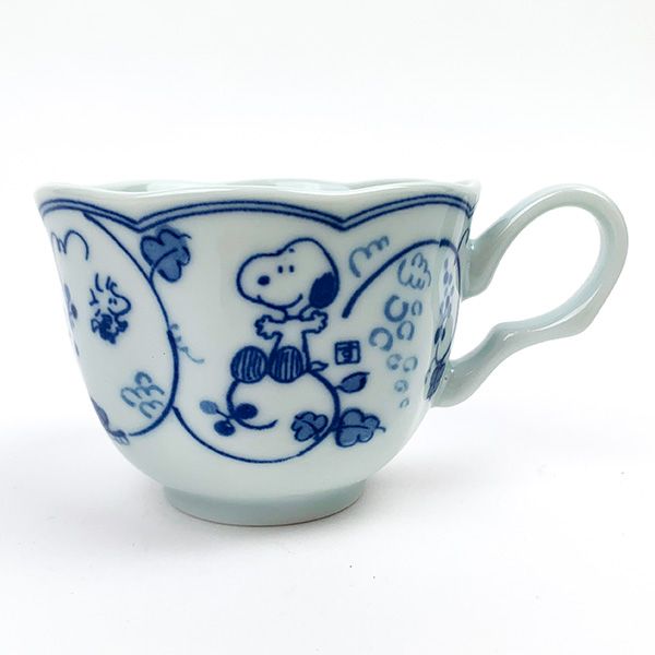 スヌーピー カップ＆ソーサー/藍唐草 【ぶどう】 ティーカップ お皿 食器 日本製 ブルー