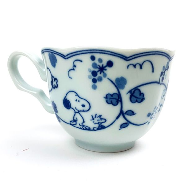 スヌーピー カップ＆ソーサー/藍唐草 【ぶどう】 ティーカップ お皿 食器 日本製 ブルー