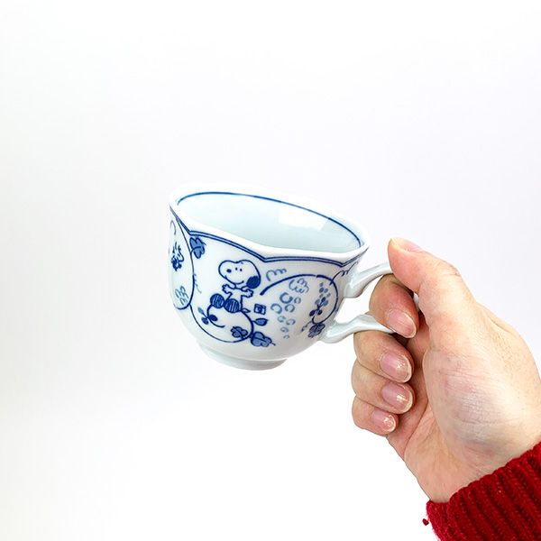 スヌーピー カップ＆ソーサー/藍唐草 【ぶどう】 ティーカップ お皿 食器 日本製 ブルー