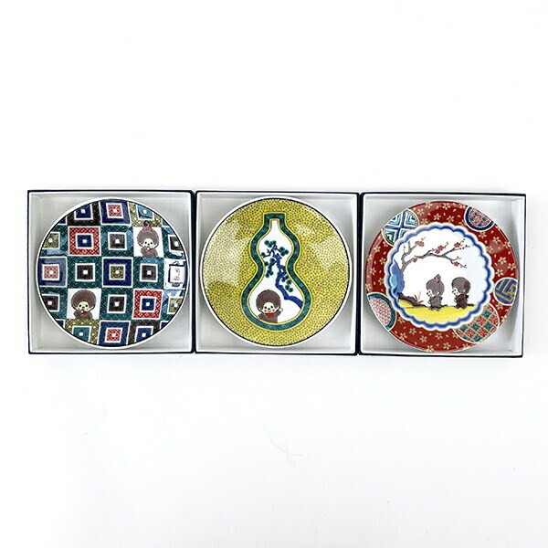 モンチッチ 九谷焼 小皿 庄三風彩色金蘭手 食器 和食器 キッチン レッド