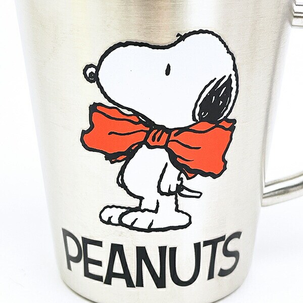 スヌーピー 二重マグカップ リボン キッチン 保温保冷 SNOOPY