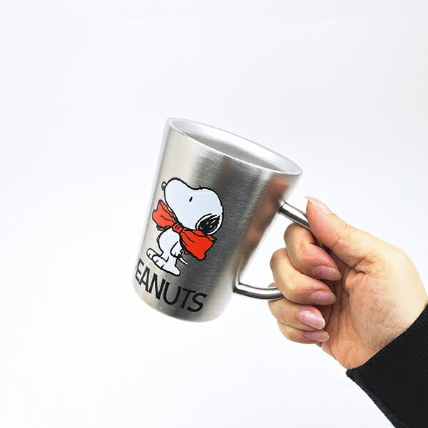 スヌーピー 二重マグカップ リボン キッチン 保温保冷 SNOOPY