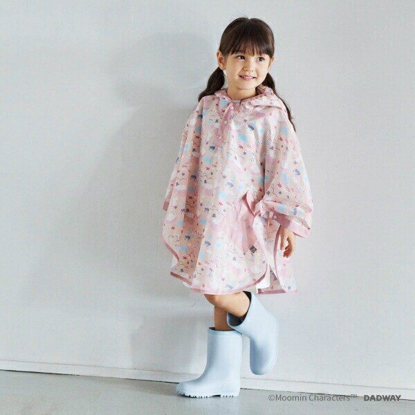 ムーミン レインポンチョ(100-120) ピンク キッズ