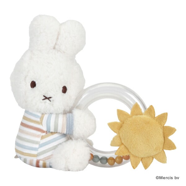 ミッフィー miffy Little Dutch ヴィンテージサニーストライプ リングラトル ガラガラ ベビー