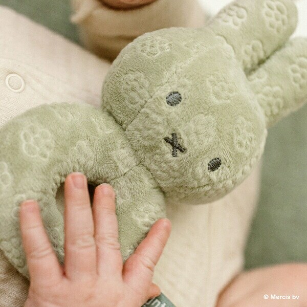 ミッフィー miffy x Little Dutch Flower ベビーラトル 抹茶グリーン ベビー 出産祝い