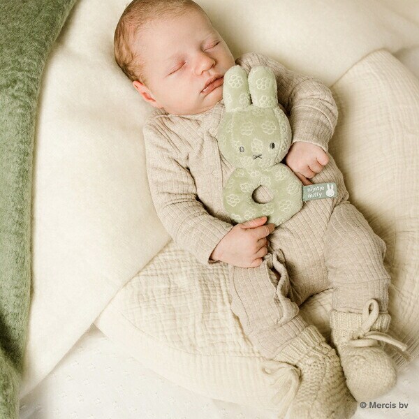 ミッフィー miffy x Little Dutch Flower ベビーラトル 抹茶グリーン ベビー 出産祝い
