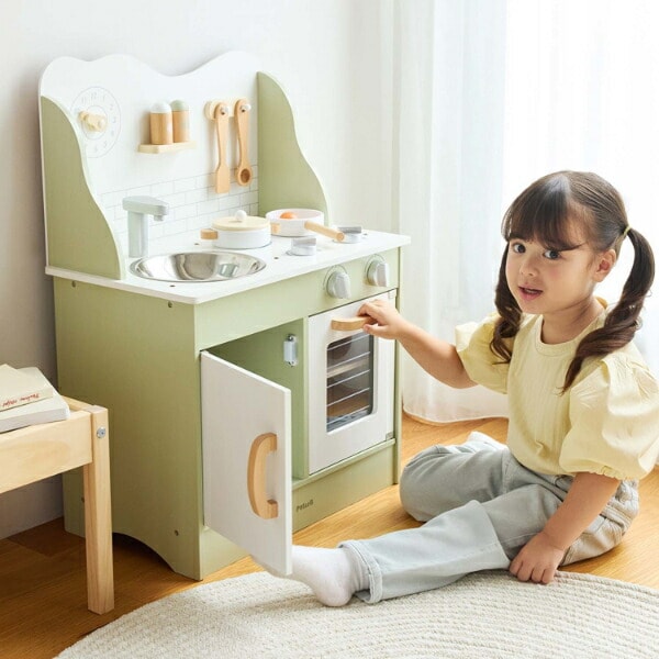 DADWAY(ダッドウェイ) おままごとキッチン(フォレストグリーン) ごっこ遊び おもちゃ ベビー キッズ