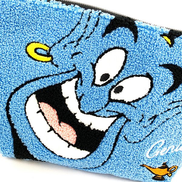 ディズニー アラジン ジーニー サガラポーチ サガラ刺繍 小物入れ 学校 オフィス ブルー