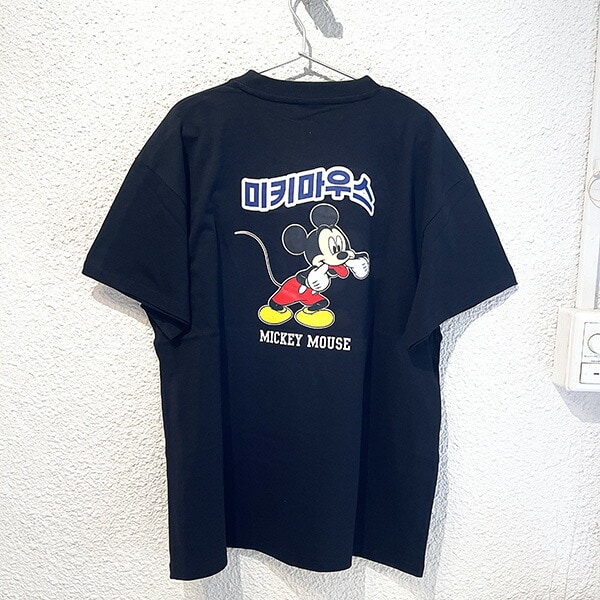 ディズニー ミッキーマウス ハングルシリーズ Ｔシャツ(ブラック) Lサイズ アパレル Disney