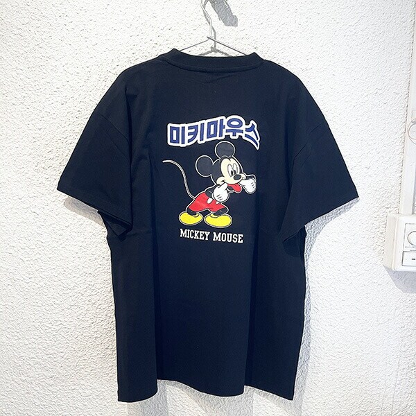 ディズニー ミッキーマウス ハングルシリーズ Ｔシャツ(ブラック) Mサイズ アパレル Disney