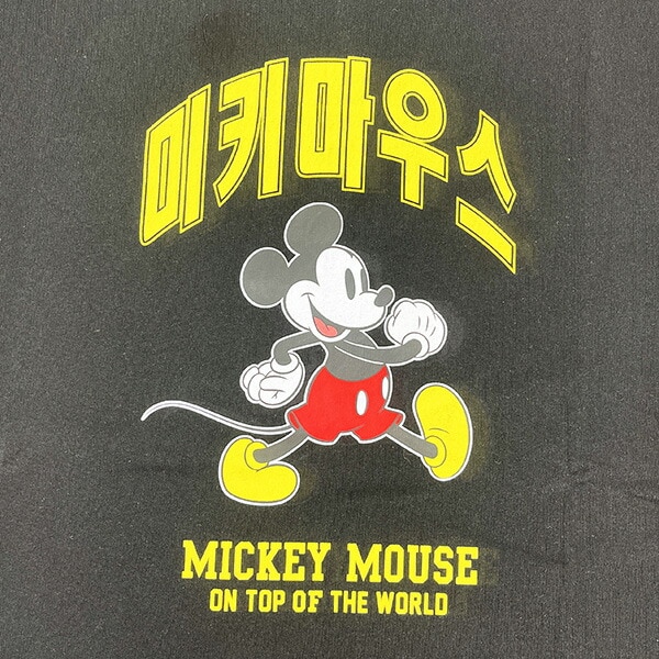 ディズニー ミッキーマウス ハングルシリーズ Ｔシャツ(ブラック) Lサイズ アパレル Disney