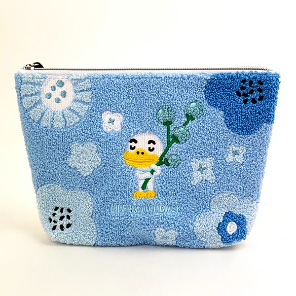 カカオフレンズ KAKAO FRIENDS チューブ サガラポーチ サガラ刺繍 小物入れ 学校 オフィス ブルー