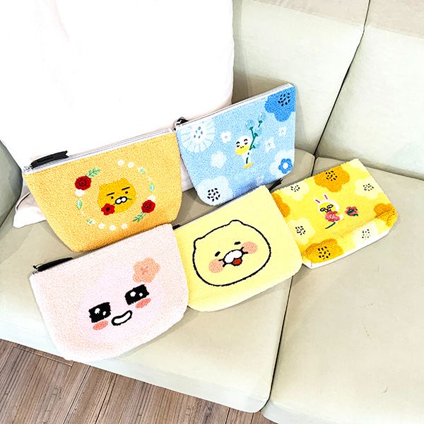 カカオフレンズ KAKAO FRIENDS アピーチ サガラポーチ サガラ刺繍 小物入れ 学校 オフィス ピンク