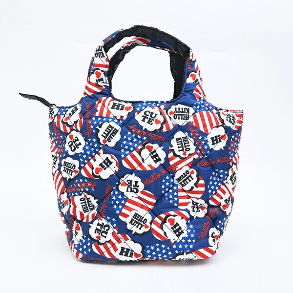 サンリオ ハローキティ 中綿ミニトートバッグ アメリカ総柄 ランチ Sanrio