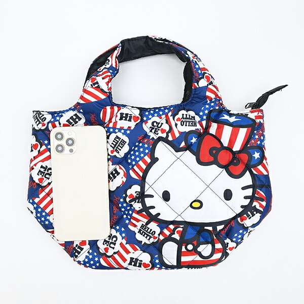 サンリオ ハローキティ 中綿ミニトートバッグ アメリカ総柄 ランチ Sanrio