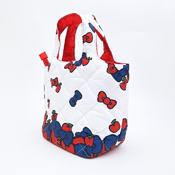 サンリオ ハローキティ 中綿ミニトートバッグ リボン総柄 ランチ Sanrio