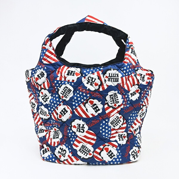 サンリオ ハローキティ 中綿キルティングトートバッグ(大) アメリカ総柄 Sanrio