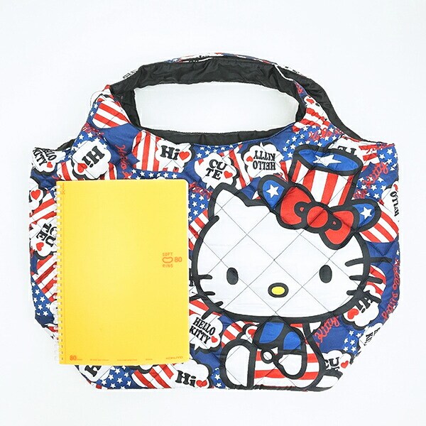 サンリオ ハローキティ 中綿キルティングトートバッグ(大) アメリカ総柄 Sanrio