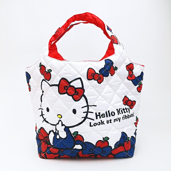 サンリオ ハローキティ 中綿キルティングトートバッグ(大) リボン総柄 Sanrio