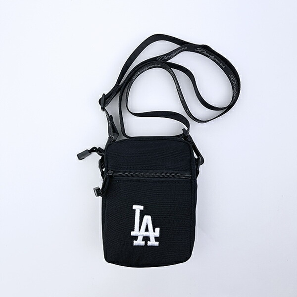 MLB(メジャーリーグ)  ドジャース ミニショルダーバッグ ブラック×ホワイト