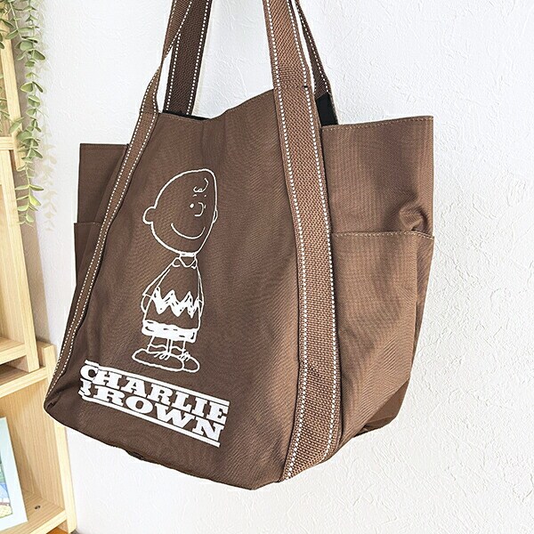 スヌーピー チャーリーブラウン バルーントートバッグ ブラウン SNOOPY