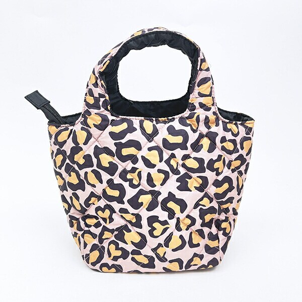 スヌーピー ヒョウ柄 中綿ミニトートバッグ  SNOOPY