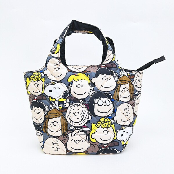 スヌーピー キャラクター総柄 中綿ミニトートバッグ  SNOOPY