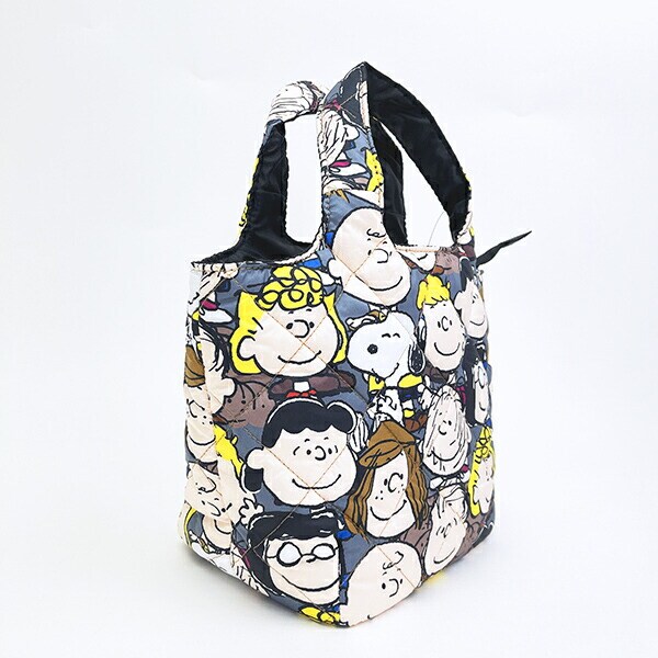 スヌーピー キャラクター総柄 中綿ミニトートバッグ  SNOOPY