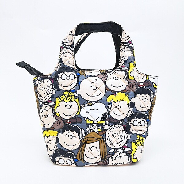 スヌーピー キャラクター総柄 中綿ミニトートバッグ  SNOOPY